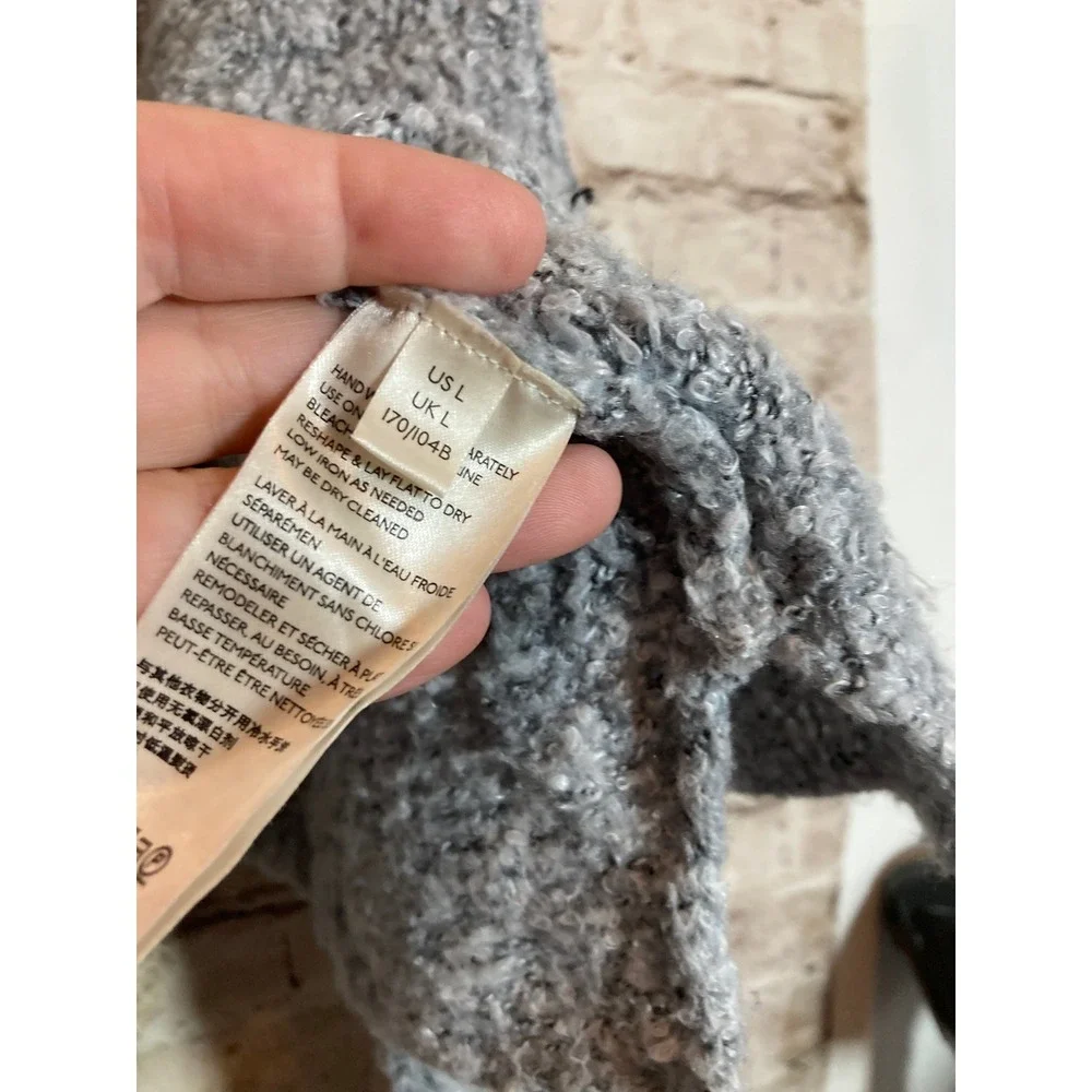Free People BFF Cowl Neck Sweater Oversized Boxy Large Light Gray Soft Knit - Picture 14 of 15